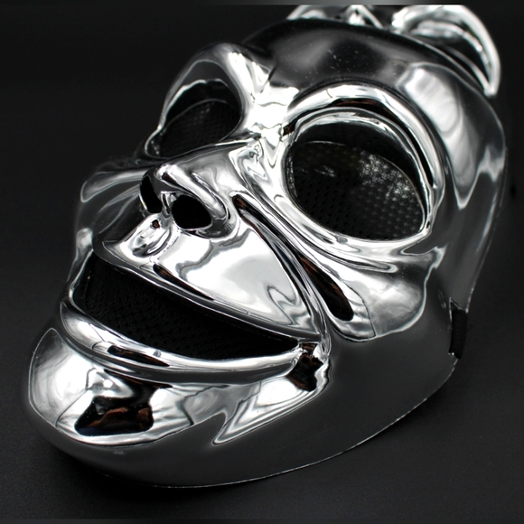 Halloween Mirrored and Black Mesh Mask OS - Picture 2 of 8